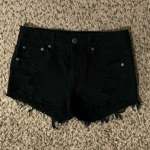 Black Distressed Shorts from American Eagle
